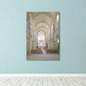 Uitzicht van de binnenzijde van de nave, c.1120-50 canvas afdruk (Insitu (Houten vloer))