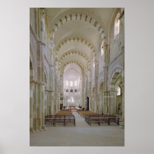 Uitzicht van de binnenzijde van de nave, c.1120-50 poster (Voorkant)
