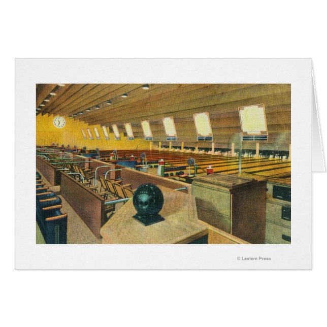 Uitzicht van de binnenzijde van het Sunset Bowling (Voorkant Horizontaal)