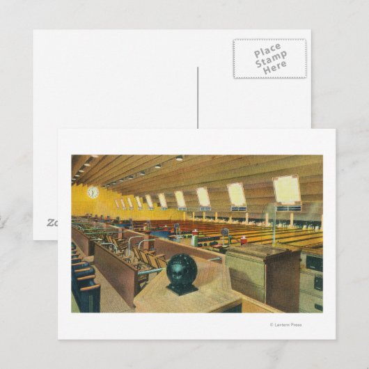 Uitzicht van de binnenzijde van het Sunset Bowling Briefkaart (Voorkant / Achterkant)