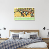 Uitzicht van de binnenzijde van het Sunset Bowling Canvas Afdruk (Insitu (Slaapkamer))
