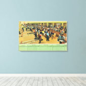 Uitzicht van de binnenzijde van het Sunset Bowling Canvas Afdruk (Insitu (Houten vloer))