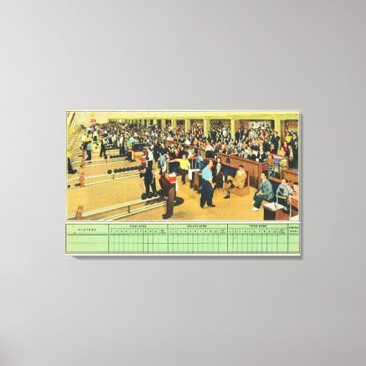Uitzicht van de binnenzijde van het Sunset Bowling Canvas Afdruk (Voorkant)