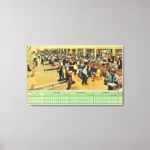 Uitzicht van de binnenzijde van het Sunset Bowling Canvas Afdruk