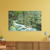 Uitzicht van de boot die naar beneden begint canvas afdruk (Insitu (Woonkamer))