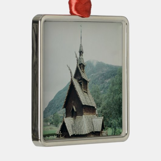 Uitzicht van de Borgund-kerk, c.1150 Metalen Ornament (Rechts)