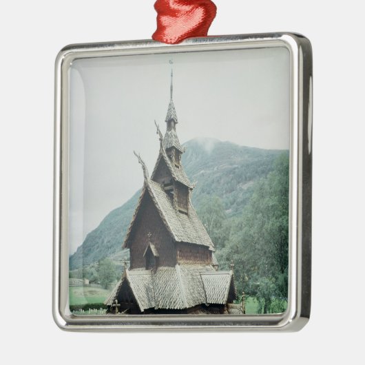 Uitzicht van de Borgund-kerk, c.1150 Metalen Ornament (Links)
