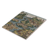 Uitzicht van de Bosporus dat het Zwarte Zee binnen Tegeltje (Zijkant)