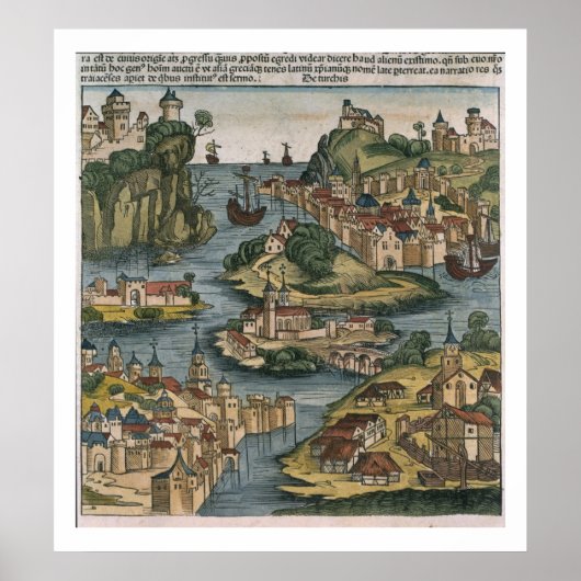 Uitzicht van de Bosporus dat vanuit het Zwarte Zee Poster (Voorkant)