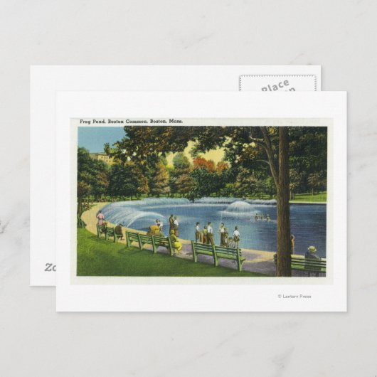 Uitzicht van de Boston Common Frog Pond Briefkaart (Voorkant / Achterkant)