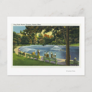 Uitzicht van de Boston Common Frog Pond Briefkaart