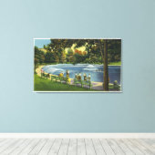 Uitzicht van de Boston Common Frog Pond Canvas Afdruk (Insitu (Houten vloer))
