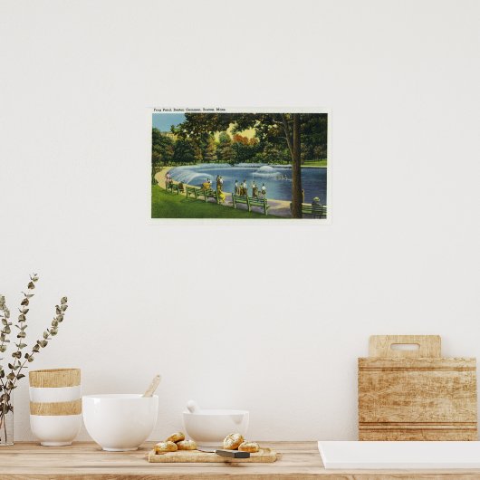 Uitzicht van de Boston Common Frog Pond Poster (Keuken)