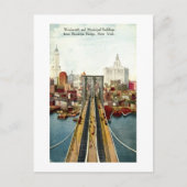 Uitzicht van de Brooklyn Bridge, NY  Briefkaart (Voorkant)