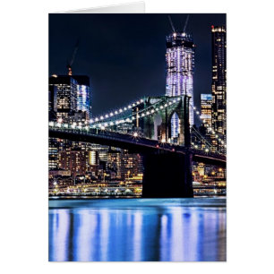 Uitzicht van de Brooklyn bridge-reflectie in New Y