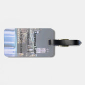 Uitzicht van de Brooklyn bridge-reflectie in New Y Bagagelabel (Achterkant horizontaal)