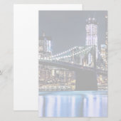 Uitzicht van de Brooklyn bridge-reflectie in New Y Briefpapier (Voorkant / Achterkant)