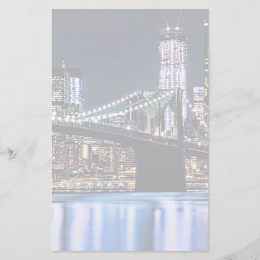 Uitzicht van de Brooklyn bridge-reflectie in New Y Briefpapier (Voorkant)