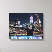 Uitzicht van de Brooklyn bridge-reflectie in New Y Canvas Afdruk (Voorkant)