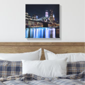 Uitzicht van de Brooklyn bridge-reflectie in New Y Canvas Afdruk (Insitu (Slaapkamer))