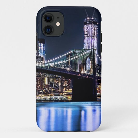 Uitzicht van de Brooklyn bridge-reflectie in New Y Case-Mate iPhone Case (Achterkant)
