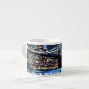 Uitzicht van de Brooklyn bridge-reflectie in New Y Espresso Kop