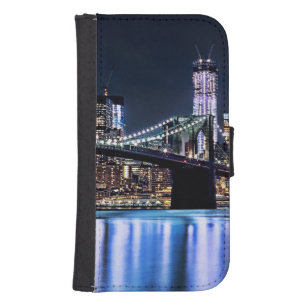 Uitzicht van de Brooklyn bridge-reflectie in New Y Galaxy S4 Portefeuille Hoesje
