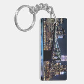 Uitzicht van de Brooklyn bridge-reflectie in New Y Sleutelhanger (Voorkant Links)