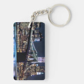 Uitzicht van de Brooklyn bridge-reflectie in New Y Sleutelhanger (achterkant)