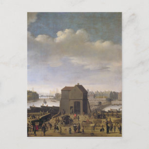 Uitzicht van de brug en Quai de la Tournelle Briefkaart