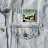 Uitzicht van de brug in Sevres Vierkante Button 5,1 Cm (In situ)