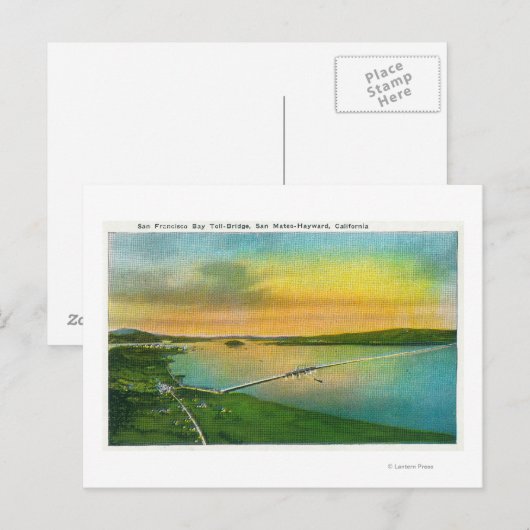 Uitzicht van de Brug naar Hayward, CA Briefkaart (Voorkant / Achterkant)