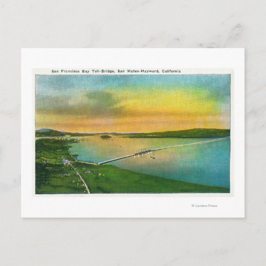 Uitzicht van de Brug naar Hayward, CA Briefkaart (Voorkant)
