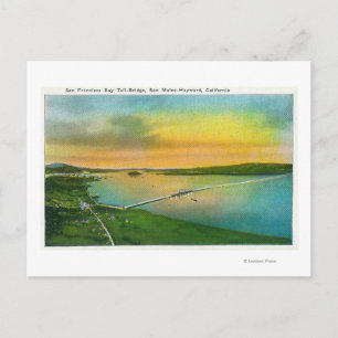 Uitzicht van de Brug naar Hayward, CA Briefkaart