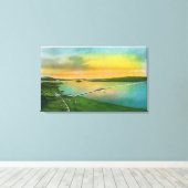 Uitzicht van de Brug naar Hayward, CA Canvas Afdruk (Insitu (Houten vloer))