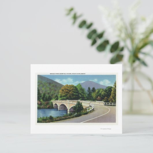 Uitzicht van de brug over de Deerfield Briefkaart (Staand voorkant)