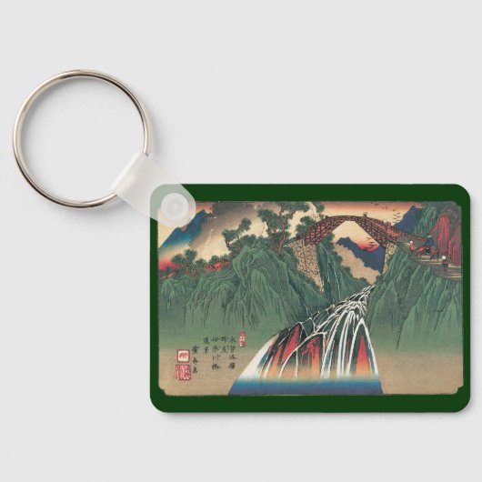 Uitzicht van de brug over de rivier de Ina, Nojiri Sleutelhanger (Achterkant)