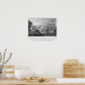 Uitzicht van de brug van Cacault en dorp Poster (Keuken)