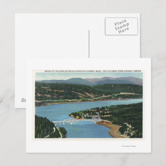 Uitzicht van de brug van de Goden Briefkaart (Voorkant / Achterkant)