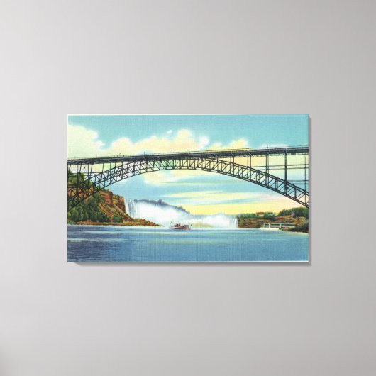 Uitzicht van de Brug van het Uitzicht van Herfsten Canvas Afdruk (Voorkant)