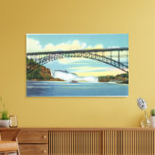 Uitzicht van de Brug van het Uitzicht van Herfsten Canvas Afdruk (Insitu (Woonkamer))