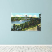 Uitzicht van de brug Waldo-Hancock Canvas Afdruk (Insitu (Houten vloer))