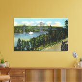 Uitzicht van de brug Waldo-Hancock Canvas Afdruk (Insitu (Woonkamer))