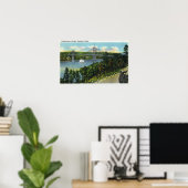 Uitzicht van de brug Waldo-Hancock Poster (Thuiskantoor)