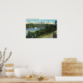 Uitzicht van de brug Waldo-Hancock Poster (Keuken)