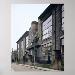 Uitzicht van de buitenkant, gebouwd in 1897-1999 poster