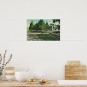 Uitzicht van de buitenkant van de middelbare schoo poster (Keuken)