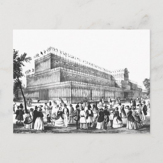 Uitzicht van de buitenkant van het Kristalpaleis Briefkaart (Voorkant)