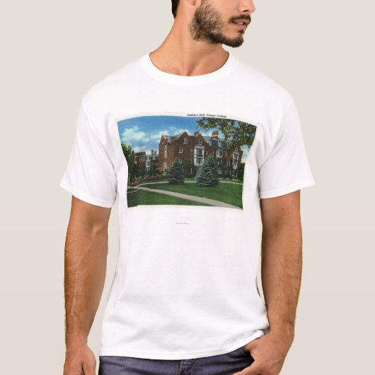 Uitzicht van de buitenzijde van Josselyn Hall, Vas T-shirt (Voorkant)