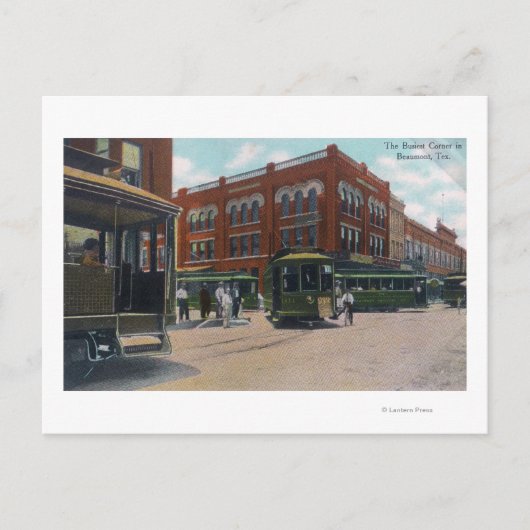 Uitzicht van de Busiest CornerBeaumont, TX Briefkaart (Voorkant)